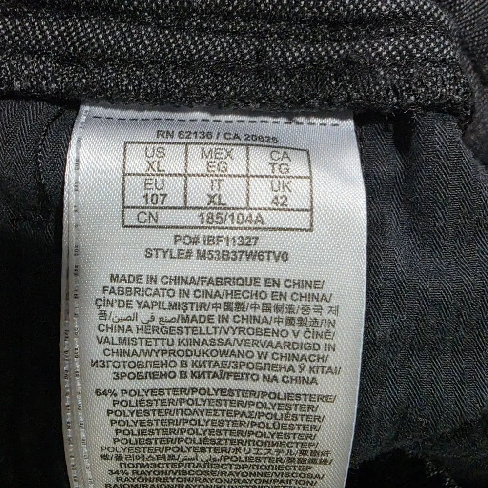 Guess 1981 Gray Textured Jogger Pants Men XL Drawstring Elastic Waist Casual